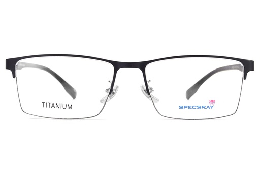 SpecsRay Titanium Half Rim Rectangle (Matt Grey) [P8209] [1344]