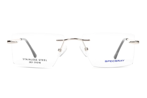 SpecsRay Square Rim Less (Silver) [2831] [1054]
